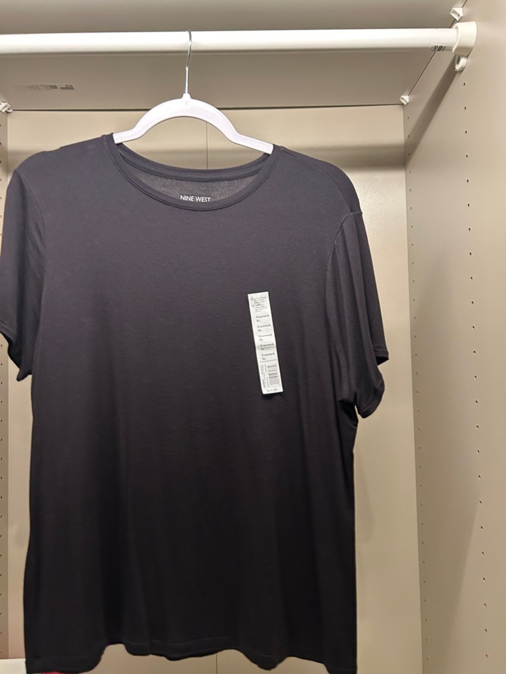 Nine West Essential Crewneck Black Tee xl